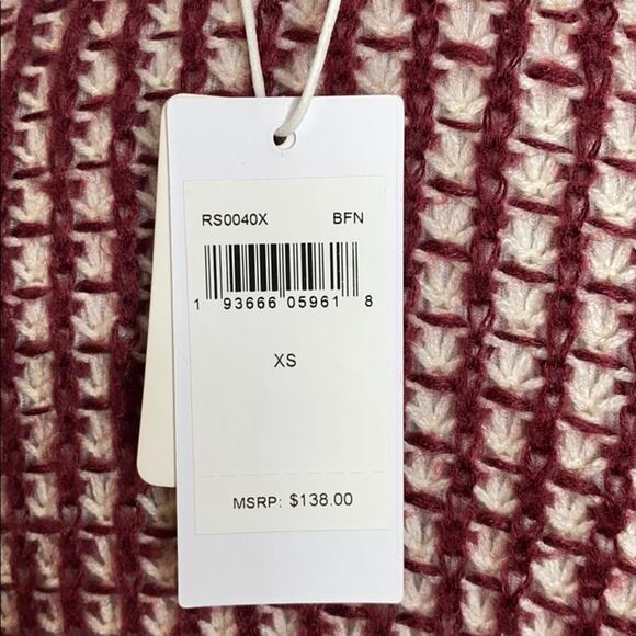 Splendid Waffle Knit Crop Sweater Oversized XS NWT - Picture 5 of 7